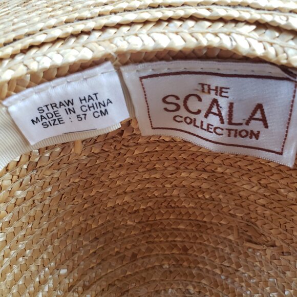 The Scala Collection Wide Brim Straw Hat With Straw Bow 57cm main image 5